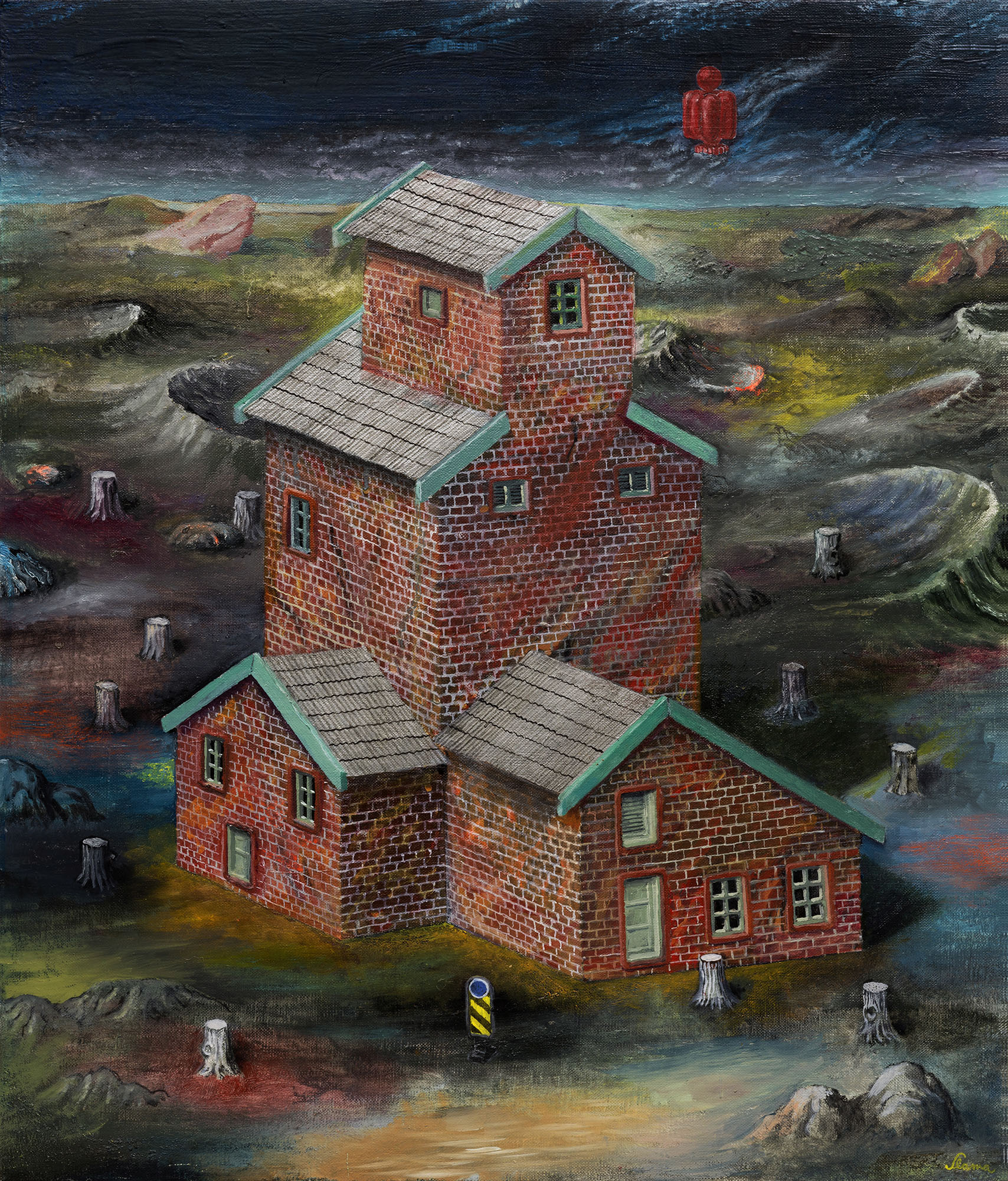 HBATK® Meat Packing Plant/The Secret Missile Silo, painting on board ©2037 by Torsten Slama, COD